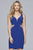 S10165 Plunging V-neck Jersey Sheath Dress