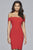 S10167 Crepe Off-Shoulder Sheath Dress