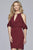 S10169 Split Sleeve Cutout Bodice Glitter Dress