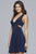 S10170 Cutout Accented Plunging V-Neck Dress