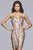 S10171 Short Sequined Deep V-neck Sheath Dress