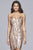 S10171 Short Sequined Deep V-neck Sheath Dress