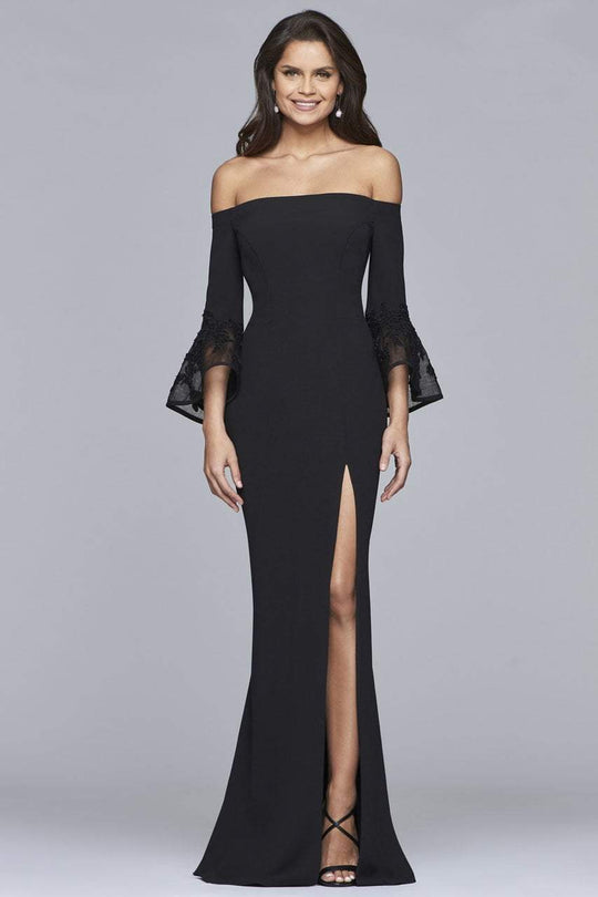 S10176 Lace Long Sleeve Off-Shoulder Sheath Dress