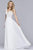 S10178 Beaded Lace Plunging V-neck A-line Dress