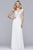 S10178 Beaded Lace Plunging V-neck A-line Dress