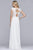 S10178 Beaded Lace Plunging V-neck A-line Dress