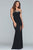 Faviana - S10200 Beaded Tulle Neckline Strapless Jersey Dress in Black