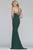 Faviana - S10200 Beaded Tulle Neckline Strapless Jersey Dress in Green