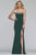 Faviana - S10200 Beaded Tulle Neckline Strapless Jersey Dress in Green