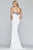 Faviana - S10200 Beaded Tulle Neckline Strapless Jersey Dress in White