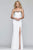 Faviana - S10200 Beaded Tulle Neckline Strapless Jersey Dress in White