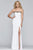 Faviana - S10200 Beaded Tulle Neckline Strapless Jersey Dress in White