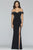 Faviana - S10202 Beaded Sweetheart Off Shoulder Jersey Dress in Black