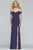 Faviana - S10202 Beaded Sweetheart Off Shoulder Jersey Dress in Gray