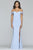 Faviana - S10202 Beaded Sweetheart Off Shoulder Jersey Dress in Blue