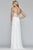 Faviana - S10203 Lace Applique Illusion Halter Evening Dress in White