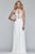 Faviana - S10203 Lace Applique Illusion Halter Evening Dress in White