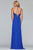 Faviana - Lace Appliqued Illusion Halter Evening Dress S10203  In Blue