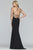 Faviana - S10205 Scoop Neck Lace-Up Back Jersey Dress in Black
