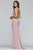 Faviana - S10205 Scoop Neck Lace-Up Back Jersey Dress Pink