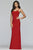 Faviana - S10205 Scoop Neck Lace-Up Back Jersey Dress in Red