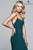 Faviana - Lace Up Back Long Sheath Dress S10205 In Green