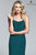 Faviana - Lace Up Back Long Sheath Dress S10205 In Green