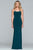 Faviana - S10205 Scoop Neck Lace-Up Back Jersey Dress in Green