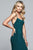 Faviana - S10205 Scoop Neck Lace-Up Back Jersey Dress in Green