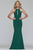 Faviana - S10207 Front Keyhole Cutout Long Sheath Gown in Green