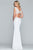 Faviana - S10208 Applique Plunging V-neck Fitted Dress In White