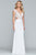 Faviana - S10208 Applique Plunging V-neck Fitted Dress In White