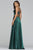 Faviana - S10210 Two Piece Pleated V-neck Charmeuse A-line Dress In Green