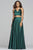 Faviana - S10210 Two Piece Pleated V-neck Charmeuse A-line Dress In Green