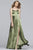 Faviana - S10211 Strappy Open Back Charmeuse A-Line Dress in Green