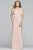 Faviana - S10214 V-neck Low Cut Crisscross Back Satin Evening Dress in Pink