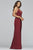 Faviana - S10214 V-neck Low Cut Crisscross Back Satin Evening Dress in Red