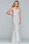 Faviana - S10215 Halter Metallic Jersey Sheath Dress in Silver