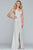 Faviana - S10215 Halter Metallic Jersey Sheath Dress in Silver