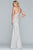 Faviana - S10215 Halter Metallic Jersey Sheath Dress in Silver