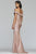 Faviana - S10216 Metallic Jersey Off-Shoulder Sheath Dress Gold