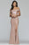 Faviana - S10216 Metallic Jersey Off-Shoulder Sheath Dress Gold