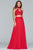 Faviana - S10220 Two Piece Lace High Halter Chiffon A-line Dress in Red
