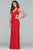 Faviana - S10222 Sleeveless V-neck Jersey Sheath Dress In Red