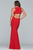 Faviana - S10222 Sleeveless V-neck Jersey Sheath Dress In Red