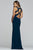 Faviana - S10224 Sleeveless Halter Jersey Fitted Dress in Green