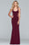Faviana - S10225 Sleeveless Halter Jersey Dress With Lace Up Back In Red