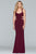Faviana - S10225 Sleeveless Halter Jersey Dress With Lace Up Back In Red
