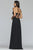Faviana - S10228 Beaded Scallop Lace Applique Chiffon A Line Dress in Black