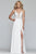 Faviana - S10228 Beaded Scallop Lace Applique Chiffon A Line Dress in White
